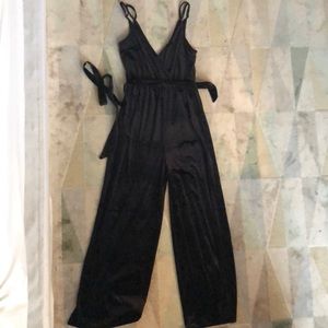 Divided Velvet Jumpsuit